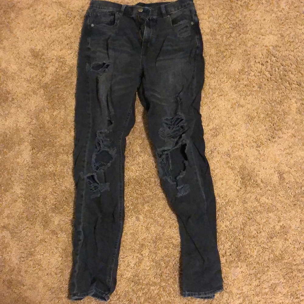 Black torn jeans